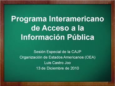 Programa Interamericano de Acceso a la Informaci