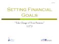 Setting Financial Goals PowerPoint PPT Presentation