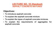 LECTURE NO. 18 (Handout) ASPHALT CONCRETE MIXTURES