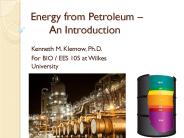 Energy from Petroleum 