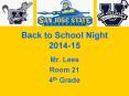 Back to School Night 2014-15 PowerPoint PPT Presentation