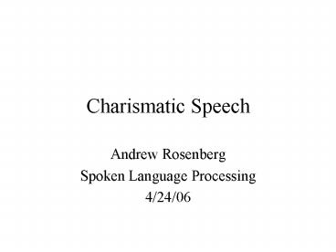 Charismatic Speech