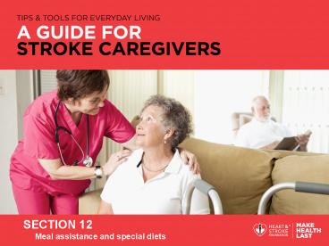 Meal assistance and special diets