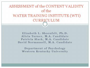 Elizabeth L. Shoenfelt, Ph.D.