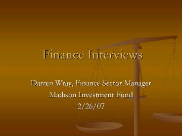Finance Interviews