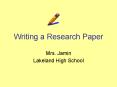 Writing a Research Paper PowerPoint PPT Presentation