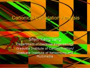 Canonical Correlation Analysis PowerPoint PPT Presentation