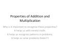 Properties of Addition and Multiplication PowerPoint PPT Presentation