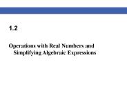 Operations with Real Numbers and Simplifying Algebraic Expressions