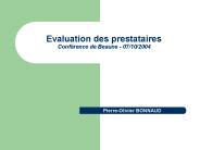 Evaluation des prestataires Conf