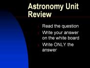 Astronomy Unit Review