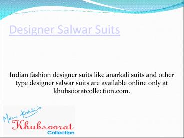 Designer Salwar Suits