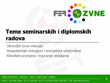 Teme seminarskih i diplomskih radova
