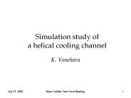 Simulation study of a helical cooling channel