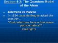 Section 4-2: The Quantum Model of the Atom PowerPoint PPT Presentation