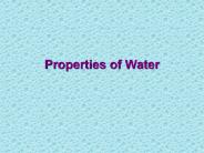 Properties of Water