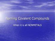 Naming Covalent Compounds