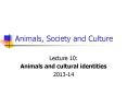 Animals, Society and Culture PowerPoint PPT Presentation