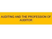 AUDITING AND THE PROFESSION OF AUDITOR