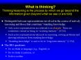 What is thinking? Thinking/reasoning is the process by which we go beyond the information given (beyond what we see or are told) PowerPoint PPT Presentation