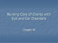 Nursing Care of Clients with Eye and Ear Disorders PowerPoint PPT Presentation