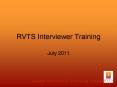 RVTS Interviewer Training PowerPoint PPT Presentation