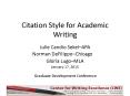 Citation Style for Academic Writing PowerPoint PPT Presentation