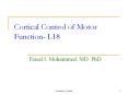 Cortical Control of Motor Function- L18 PowerPoint PPT Presentation