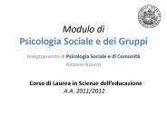 Modulo di Psicologia Sociale e dei Gruppi