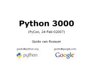 Python 3000 (PyCon, 24-Feb-02007)