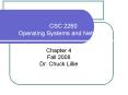 CSC 2260 Operating Systems and Networks PowerPoint PPT Presentation