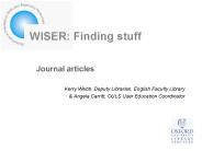 WISER: Finding stuff