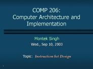 COMP 206: Computer Architecture and Implementation