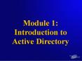 Module 1: Introduction to Active Directory PowerPoint PPT Presentation