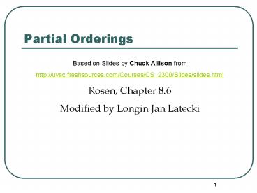 Partial Orderings