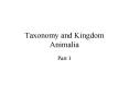 Taxonomy and Kingdom Animalia PowerPoint PPT Presentation