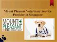Mount Pleasant Veterinary Service Provider in Singapore