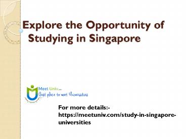 Learn MBA With Top ranked Universities in Singapore