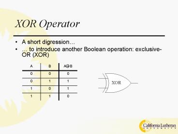 XOR Operator