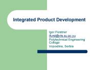 Integrated Product Development