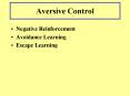 Aversive Control PowerPoint PPT Presentation