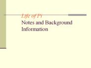 Life of Pi Notes and Background Information