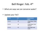 Bell Ringer: Feb. 4th