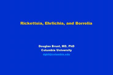Rickettsia, Ehrlichia, and Borrelia