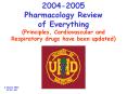 2004-2005 Pharmacology Review of Everything (Principles, Cardiovascular and Respiratory drugs have been updated) PowerPoint PPT Presentation