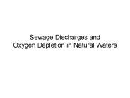 Sewage Discharges and Oxygen Depletion in Natural Waters