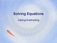 Solving Equations