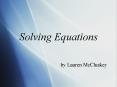 Solving Equations PowerPoint PPT Presentation