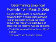 Determining Empirical Formula from Mass % Data