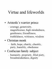 Virtue and lifeworlds